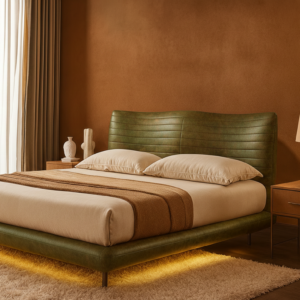 The Lexington Bed: Tailored Elegance in Top-Grain Leather