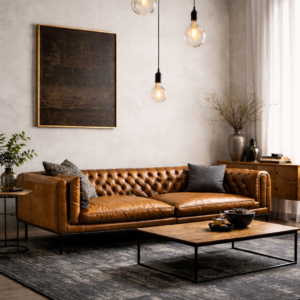 Camden Classic Tufted Leather Sofa