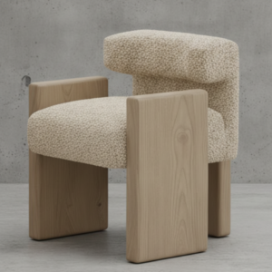 Sculptural Bouclé Dining Chair