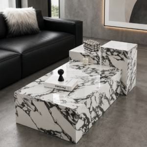 Elegant Sintered Stone Coffee Table Set (3-Piece)