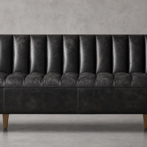 The Elegance Channel Tufted 3 Seater Leather Sofa